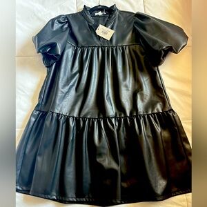 THML - NWT - Black Pleather Dress